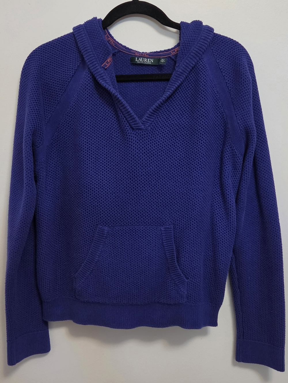 Ralph Lauren Blue Hooded Knit Pullover